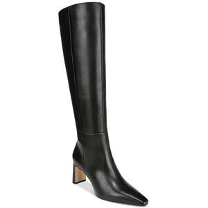 Classic Black Knee-High Block Heel Boots - Women